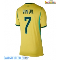 Camisa de time de futebol Brasil Vinicius Junior #7 Replicas 1º Equipamento Feminina Mundo 2026 Manga Curta